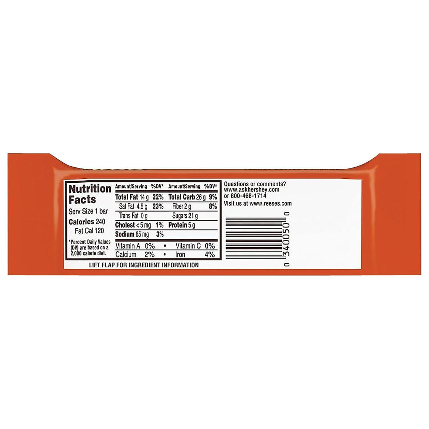 REESE'S NUTRAGEOUS Bar, 1.66 oz, 18 Count