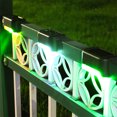 thumbnail image 3 of Lámpara 4 luces de pared para escalones de cubierta solar, Lámpara decorativas para vallas y escaleras (negro/luz de color) Ndcxsfigh Nuevos Originales, 3 of 9