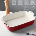 thumbnail image 4 of Sweejar Porcelain Baking Dish, Rectangular Bakeware Lasagna Pan, Casserole Dish for Daily Use, 13*9.6 inch ,Red, 4 of 6