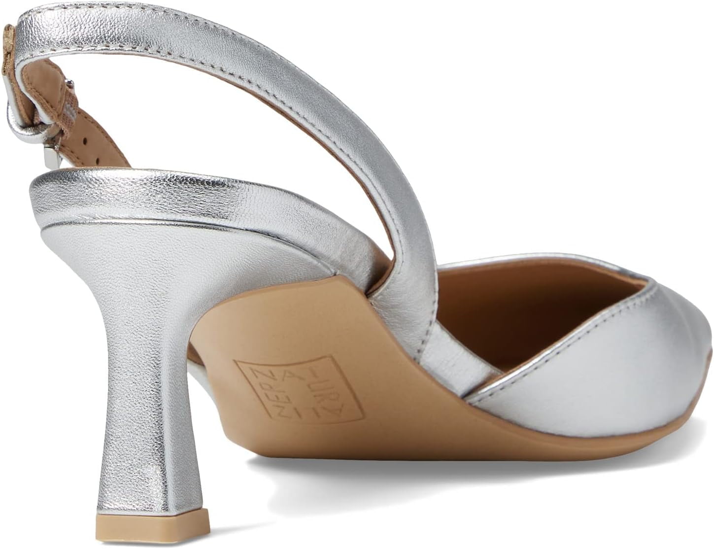 Naturalizer Dalary Women's Slingback Pump Silver Leather 7M
