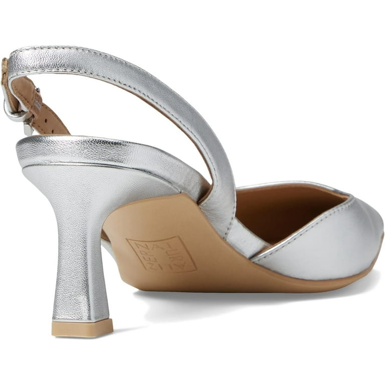 Naturalizer Dalary Women's Slingback Pump Silver Leather 7M