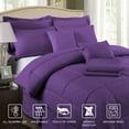 10 Pieces Bed in a Bag Bedding Comforter Set,Quilted Diamond Pattern,Cal King,Purple