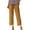 #314-Yellow, variant on Cutuoiiu Women's Summer Elastic Waist Linen Look Pants, Lace Trim Loose Fit Cropped Trousers with Pockets Gift