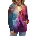 thumbnail image 4 of Galaxy Nebula Clouds Art Men's Women Vintage 3D Hooded Sweatshirt - All-Season Loose Fit Streetwear, 4 of 6