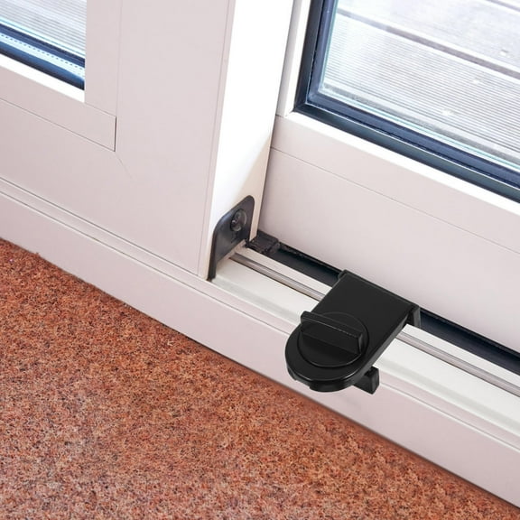UPGRATOR Black Sliding Door Lock Bar 1Pack Aluminium Alloy Security Lock For Indoor Use Home Security