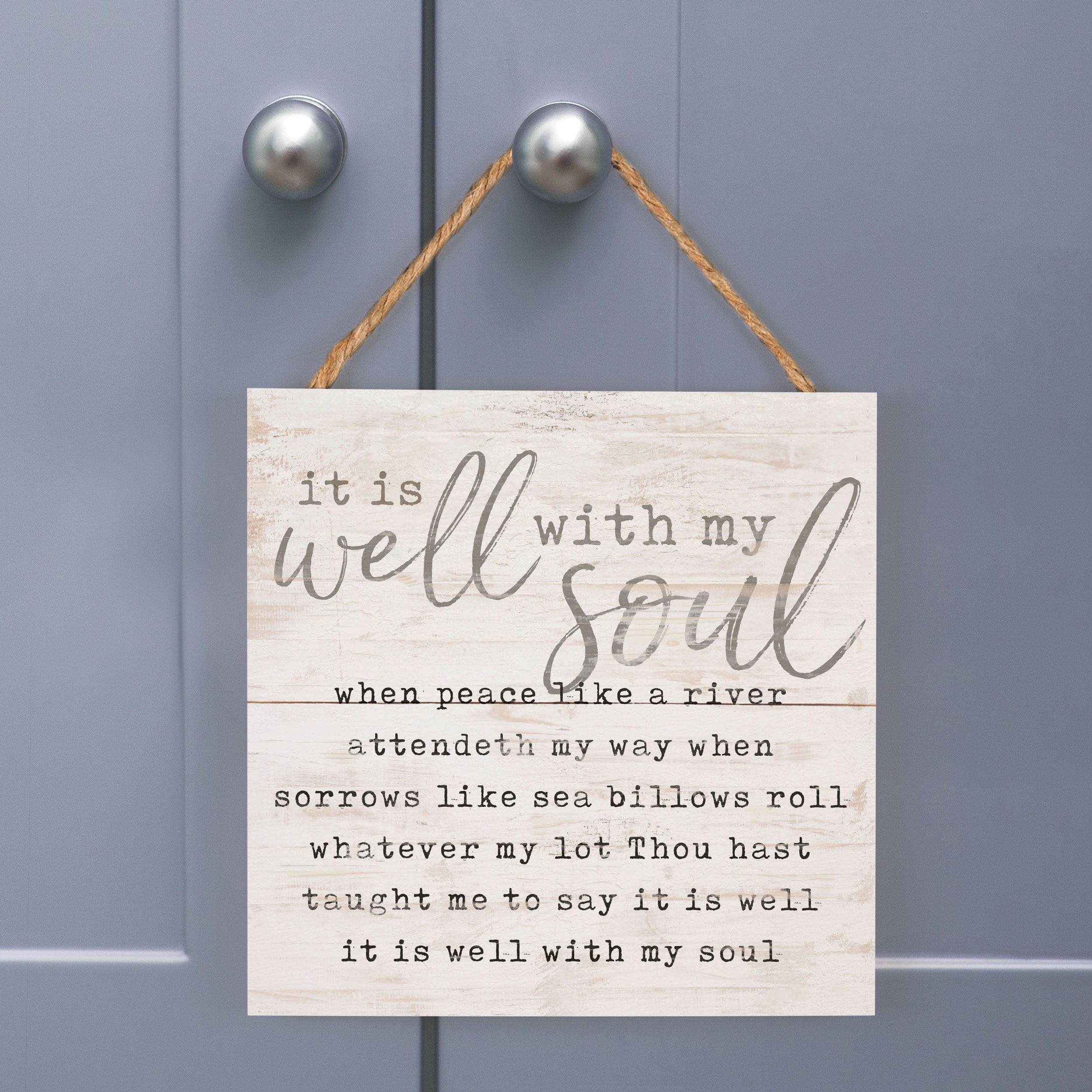 P Graham Dunn Faith Makes Things Possible Whitewash 7 x 7 Inch Wood Pallet Wall Hanging Sign 