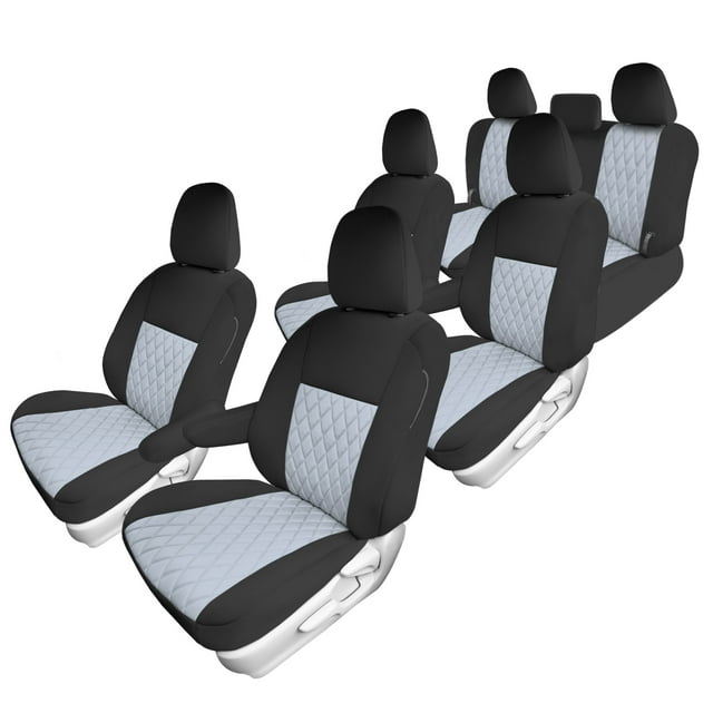 For Toyota Sienna 2011-2020 FH Group Neoprene Waterproof Custom Fit Car Seat Covers - Full Set Gray