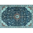 thumbnail image 1 of Ahgly Company Indoor Rectangle Medallion Light Blue Traditional Area Rugs, 5' x 7', 1 of 4