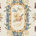thumbnail image 5 of SAFAVIEH Micro-Loop Ibrahim Floral Bordered Wool Area Rug, Cream/Blue, 2'6" x 4', 5 of 6