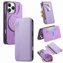 Decase Phone Filp Case Compatible with Apple iPhone 16 Pro Max Case Detachable Wallet Case with Card Holder, PU Leather Magnetic Snap Flip Wallet Phone Case Compatible with iPhone 16 Pro Max,Purple