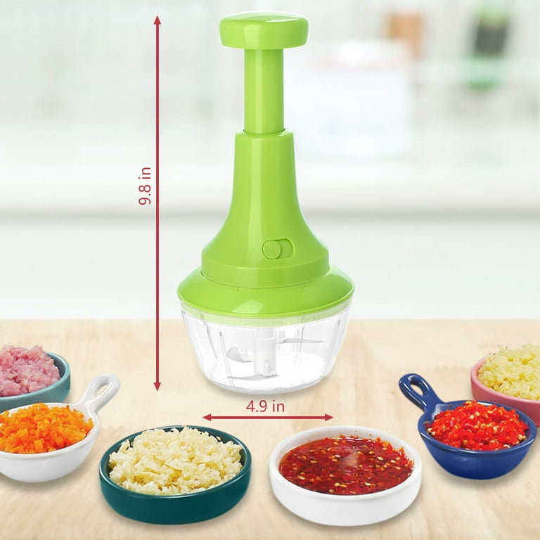 VIVEFOX Hand Held Vegetable Chopper, Manual Food Processor, Hand Held  Garlic Chopper, Easy Pull & Large-capacity, Garlic Dicer for Kitchen 