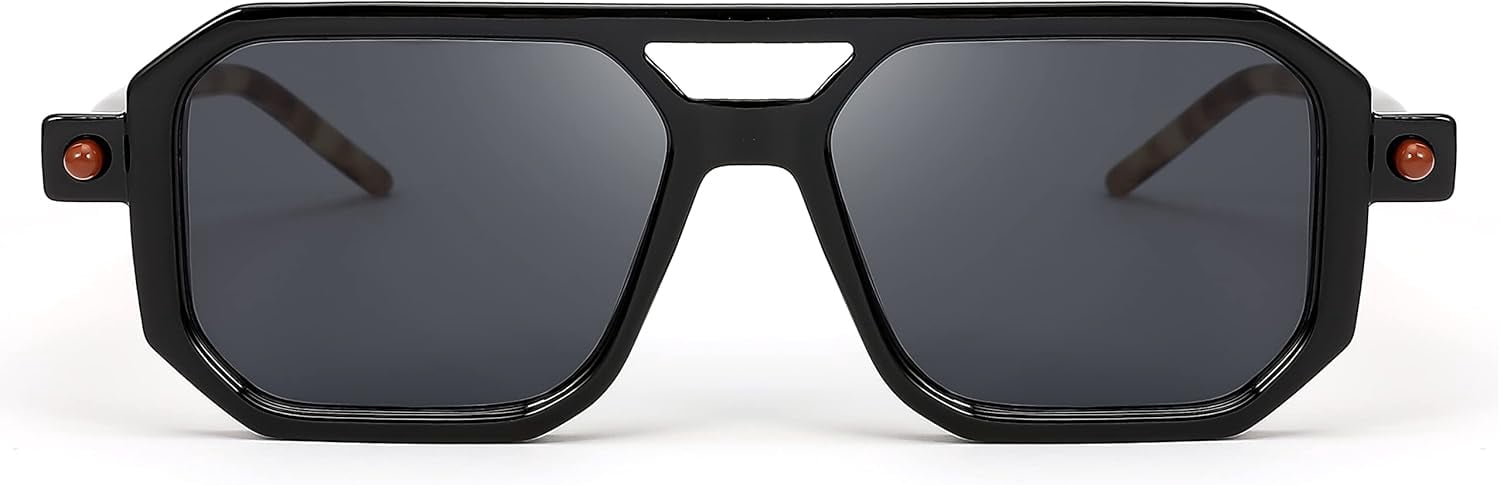 FEISEDY Vintage Square 70s Flat Aviator Sunglasses Women Men Classic Retro Stylish Frame UV400 Sunglasses B2622