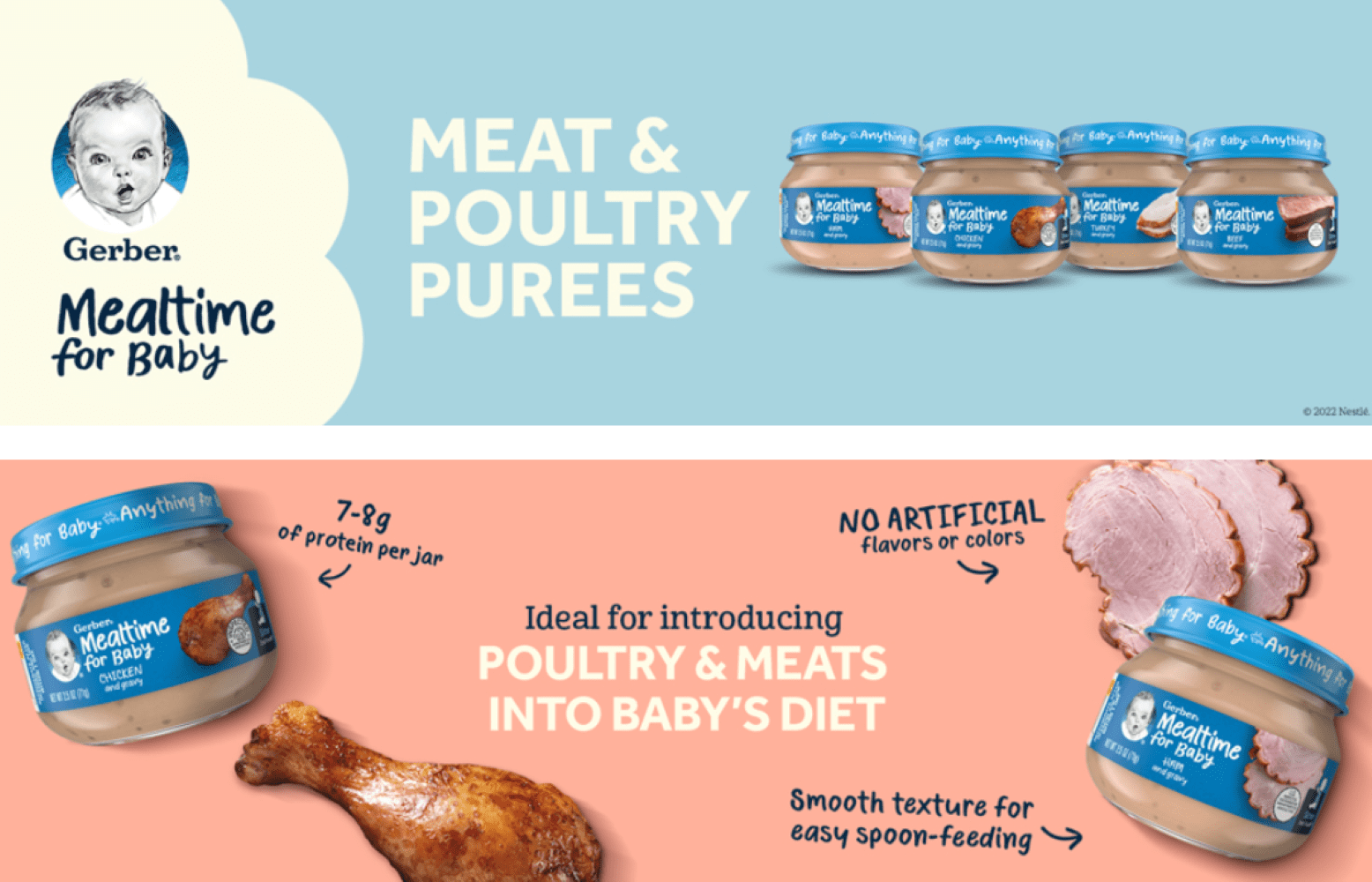 Gerber 2nd Foods Meats - Turkey & Gravy - 2.5 oz, 6 Count