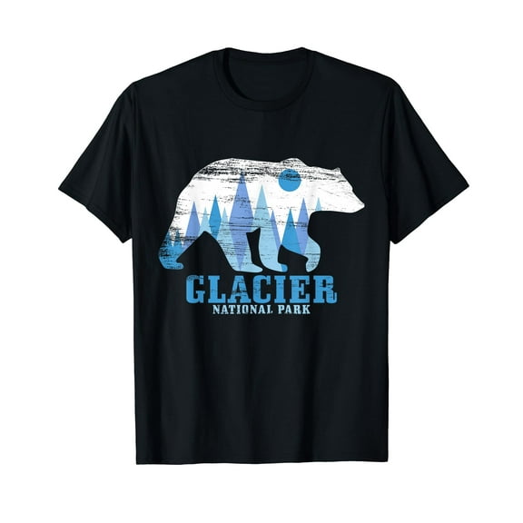 Glacier National Park Bear Vintage Hiking Nature Lover T-Shirt