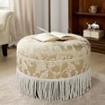thumbnail image 4 of Jennifer Taylor Home Yolanda 24" Round Upholstered Accent Ottoman, Neutral, 4 of 11