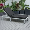 thumbnail image 2 of LeisureMod Chelsea Modern Weathered Grey Aluminum Outdoor Chaise Lounge Chair with Black Cushions, 2 of 10