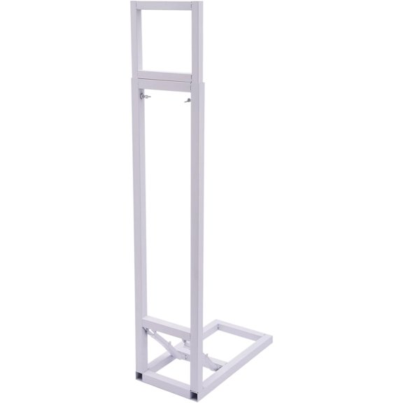 DYNAMI White Square Wedding Backdrop Stand,Metal Arch Backdrop Stand w/Foldable Base,Adjustable Height(1-2m) Rectangle Metal Stand for Wedding Party Decor,Installation-Free