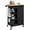 Black, variant on HOMCOM Rolling Kitchen Cart with Storage Cabinet, Drawer, Wood Top