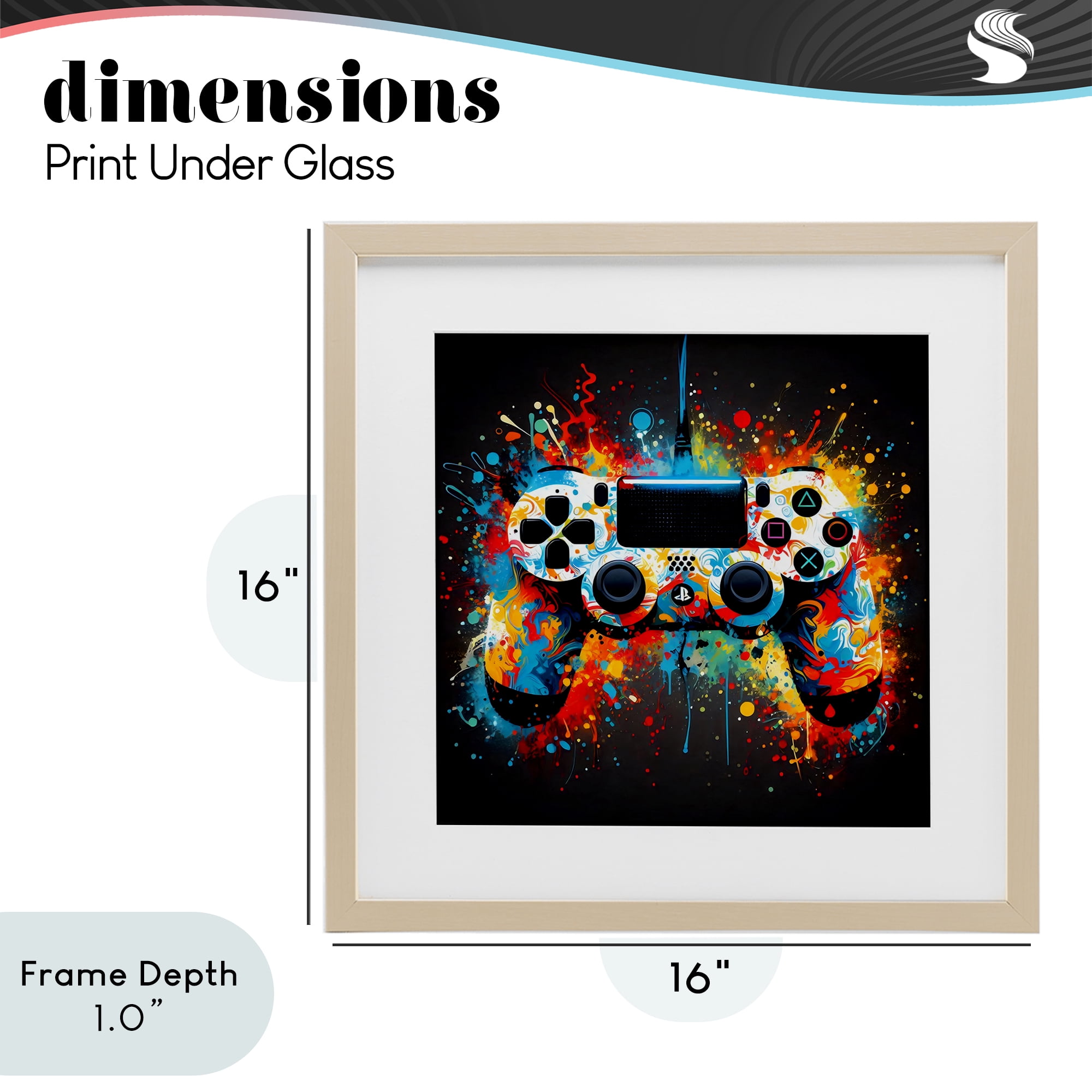 Stupell Industries Colorful Controller Swirl Birch Framed Print Under Glass, design by Creative Studio