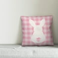 thumbnail image 2 of Creative Products Pink Buffalo Check Sitting Bunny Silhouette 18x18 Spun Poly Pillow, 2 of 2