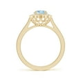 thumbnail image 2 of Angara Natural 1 Ct. Aquamarine with Diamond Halo Ring in 14K Yellow Gold for Women (Ring Size: 3), 2 of 9
