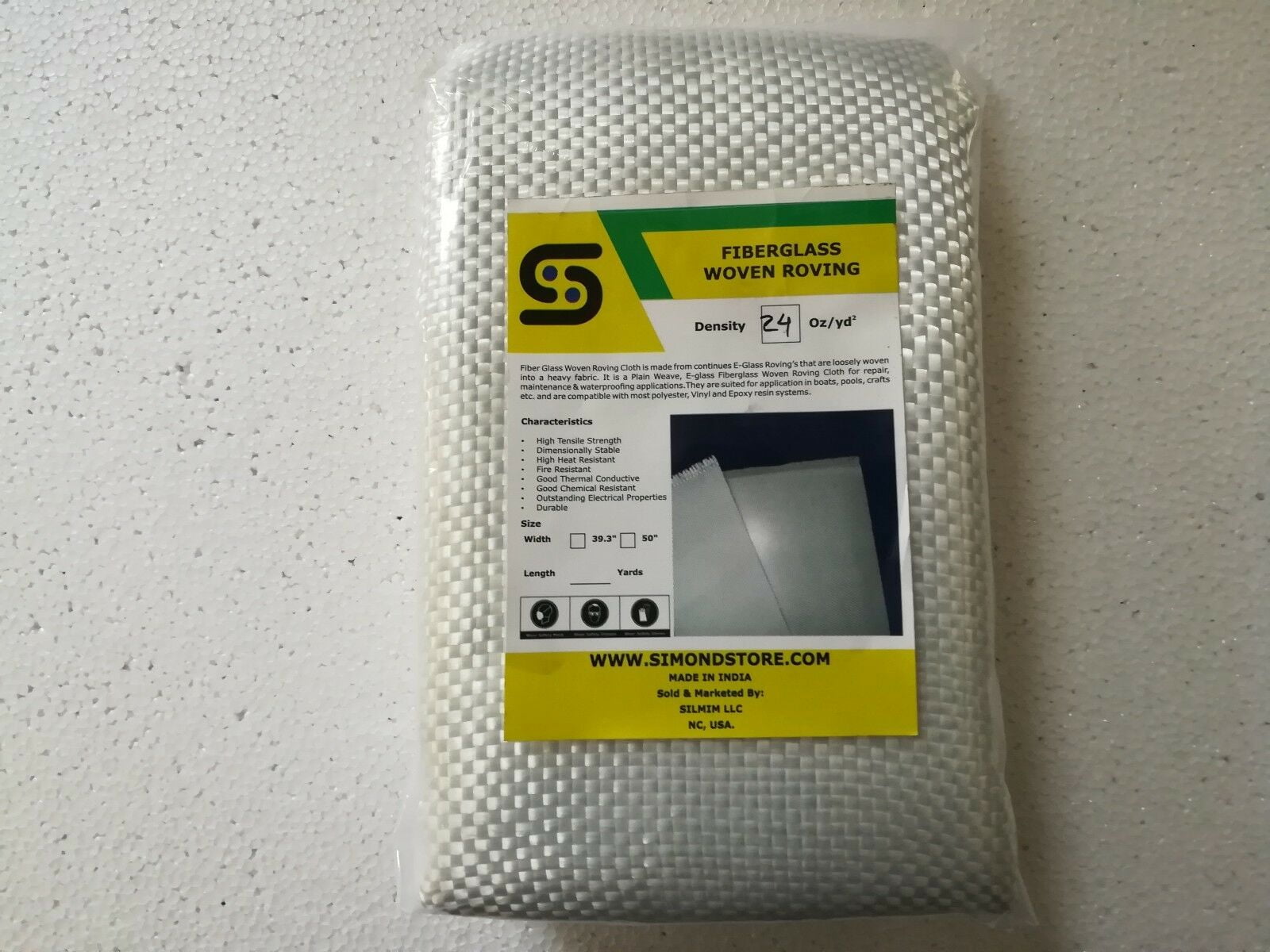 Fiberglass Cloth Woven Roving Cloth 24 oz 39.4" Wide x 30" Long