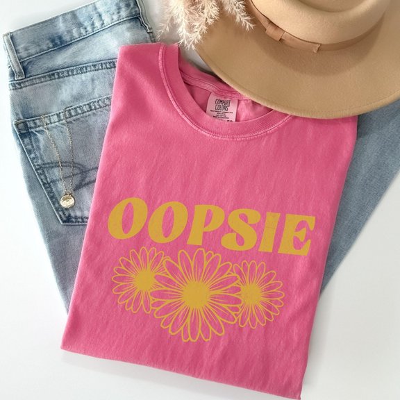 Oopsie Daisies Shirt Funny Graphic Tee Retro Flower T Shirt Tee Cute Meme Shirt Gift For H