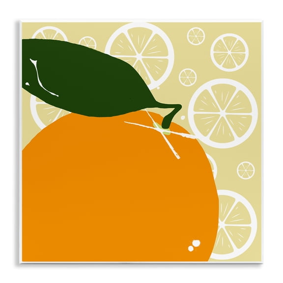 Stupell Industries Bright Orange Fruit Food & Beverage Painting Unframed Art Print Wall Art, 12 x 12