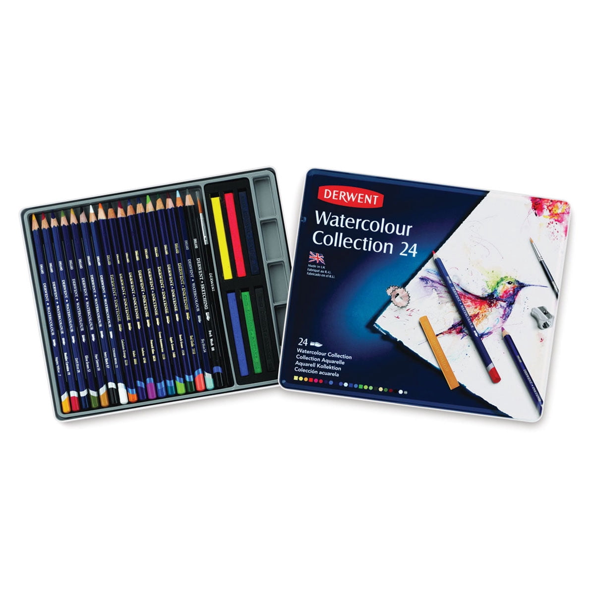 Derwent Watercolour Collection 24 Pencils Tin - Derwent