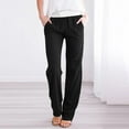 thumbnail image 2 of LLYwey Jogging Pants For Women Women's Casual Elastic Tie Waist Loose Long Pants Solid with Pocket Full Length Pants Ladies Pants Long Pant Style H839 Black XXL, 2 of 6