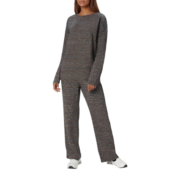 DAFPZW Two Piece Sets for Women Casual Striped Long Sleeve Shirts Pants Outfits Business Vacation Tracksuit