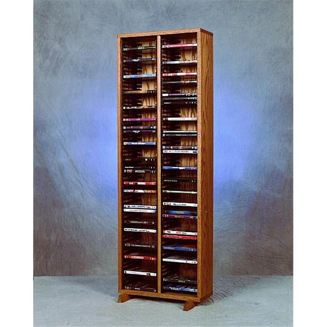 Wood Shed 509-4 Solid Oak Tower for CDs - Individual Locking Slots