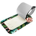 thumbnail image 2 of Square 2Pack PU Leather Christmas Candy Cruise Luggage Tag with Privacy Cover and Name ID Tag for Travel Handbags Backpacks Luggage Tags, 2 of 6