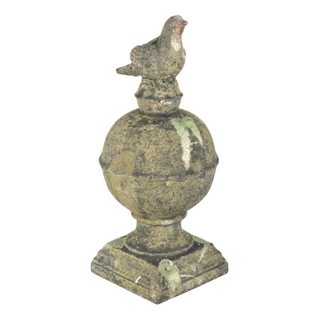 Esschert Design USA AC143 Aged Ceramic Finial Bird Moss, Green
