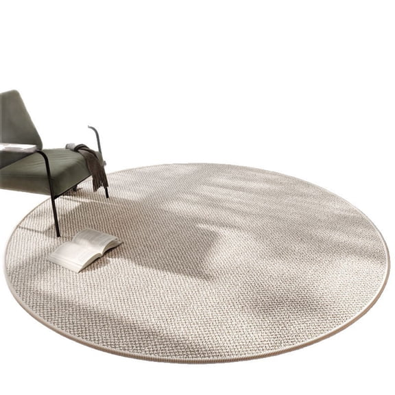Outdoor rug weatherproof round, sisal and jute look - waterproof for balcony, kitchen, camping, garden, terrace - washable border design