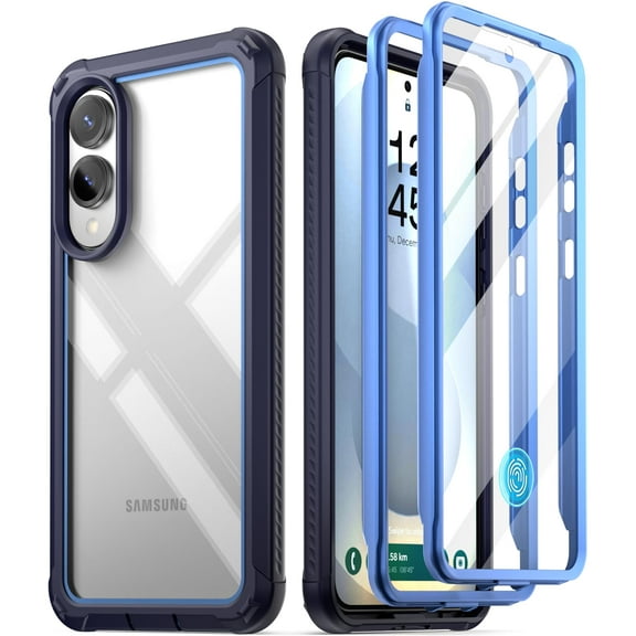 Poetic Guardian Case for Galaxy S25 Edge 5G 6.7" (2025) , Built-in Screen Protector [Work with Fingerprint ID], Blue/Clear