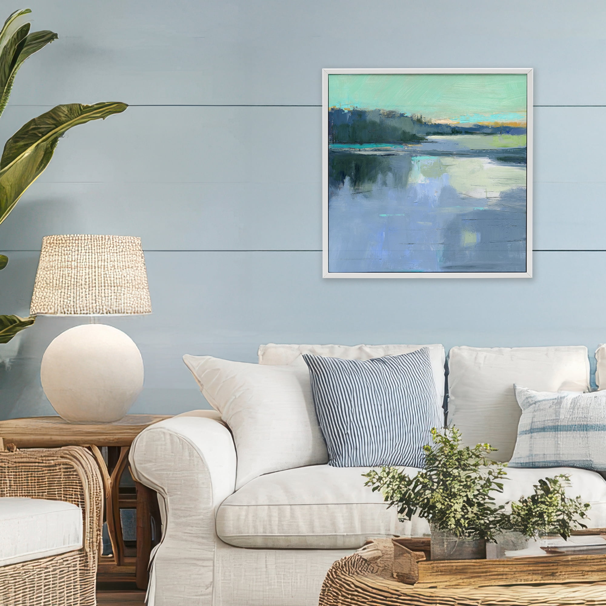 Stupell Industries Brave Boat Harbor White Framed Giclee Art, design by Kathleen Robbins