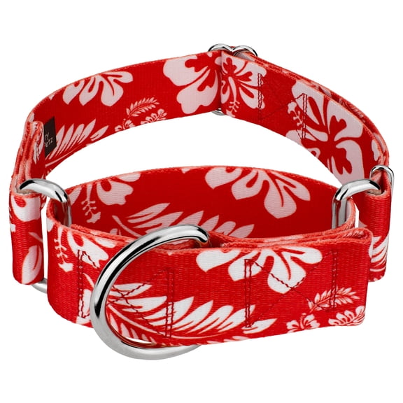 Country Brook Petz® 1 1/2 inch Red Hawaiian Martingale Dog Collar, Medium