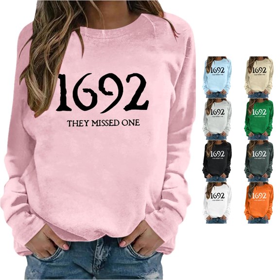 Halloween Sweatshirt for Women Hoodless Sweatshirt for Comfort and Cozy Seasonal in Casual Fall and Winter Wardrobe Pink L