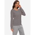 thumbnail image 6 of Women's Long Sleeve Button-Down Cardigan - Classic Crew Neck Knit Sweater, 6 of 6