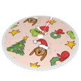 thumbnail image 2 of Faldas para árbol de Navidad Grin-Ch de 48 pulgadas, tapete para árbol de Navidad para fiestas de invierno, falda para árbol de Navidad para decoraciones navideñas rústicas, 2 of 8