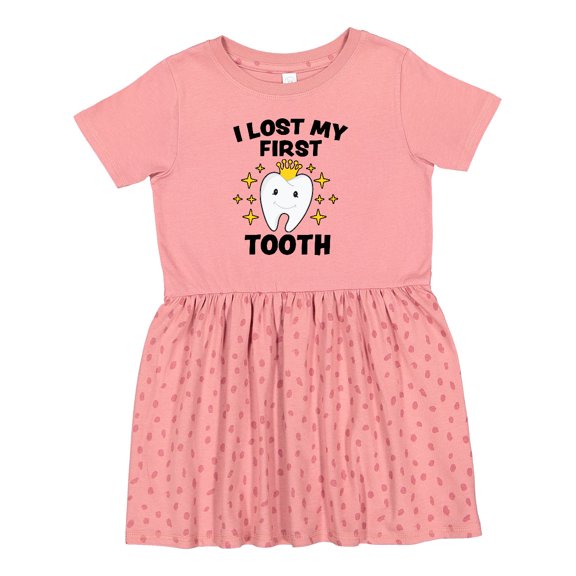 Inktastic I Lost My First Tooth with Cute Tooth and Sparkles Girls Toddler Dress