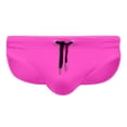 thumbnail image 3 of PEASKJP Mens Swimming Trunks Briefs Low Rise Swim Briefs Bikini Swimsuits Striped Trunks Swimwear,Hot Pink M, 3 of 3