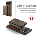 thumbnail image 2 of Magnetic Detachable Wallet Vintage Leather Stand Phone Case for Google Pixel 7 6 6A 5A Pro 5G Back Cover, Card Holder Bracket Anti-Shock Business Popularity Bumper(Green,Pixel 5A 5G), 2 of 8