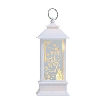 

Ameiqe Christmas Lantern Shaped Lighting Decor Classical Design Small Hanging Lamp Ornament for Home Patio Holiday(Snowman)