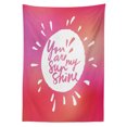 thumbnail image 3 of Ambesonne Romance Tablecloth Rectangular Table Cover, Maroon Sun, 52"x70", Maroon White, 3 of 4