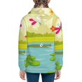 thumbnail image 6 of Naloa Two Frogs Are Sitting On Water Lilies Teenage Zipper Hoodie, Long Sleeve Zip Up Hoodies Casual Jackets Tops for 7-12 Years-Medium, 6 of 6