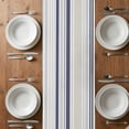 thumbnail image 6 of Beige Stripe Table Runner - 120 Inch Long, Kitchen Dining Table Runner Dresser Scarves, Modern Abstract Art Navy Blue Striped Rustic Farmhouse Decor for Coffee Tables Wedding Party Banquet, 6 of 8