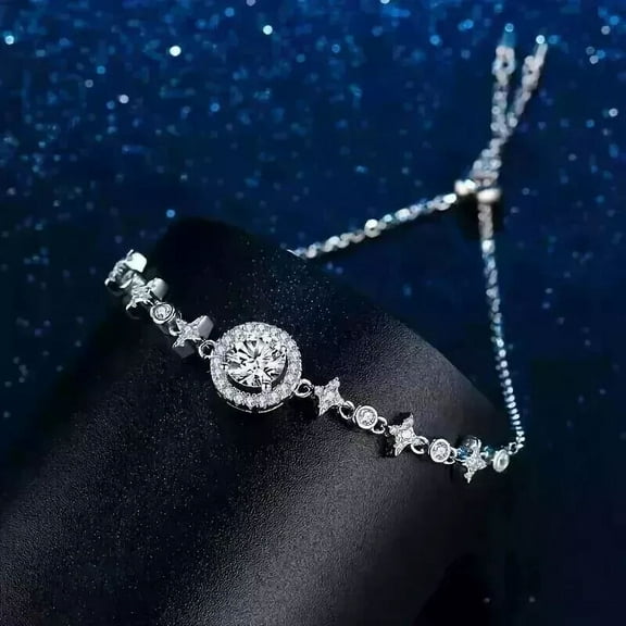 Wedding 5.00Ct Round Cut Lab Created Diamond Women's Bolo Tennis Bracelet 14K White Gold Plated Silver 7"