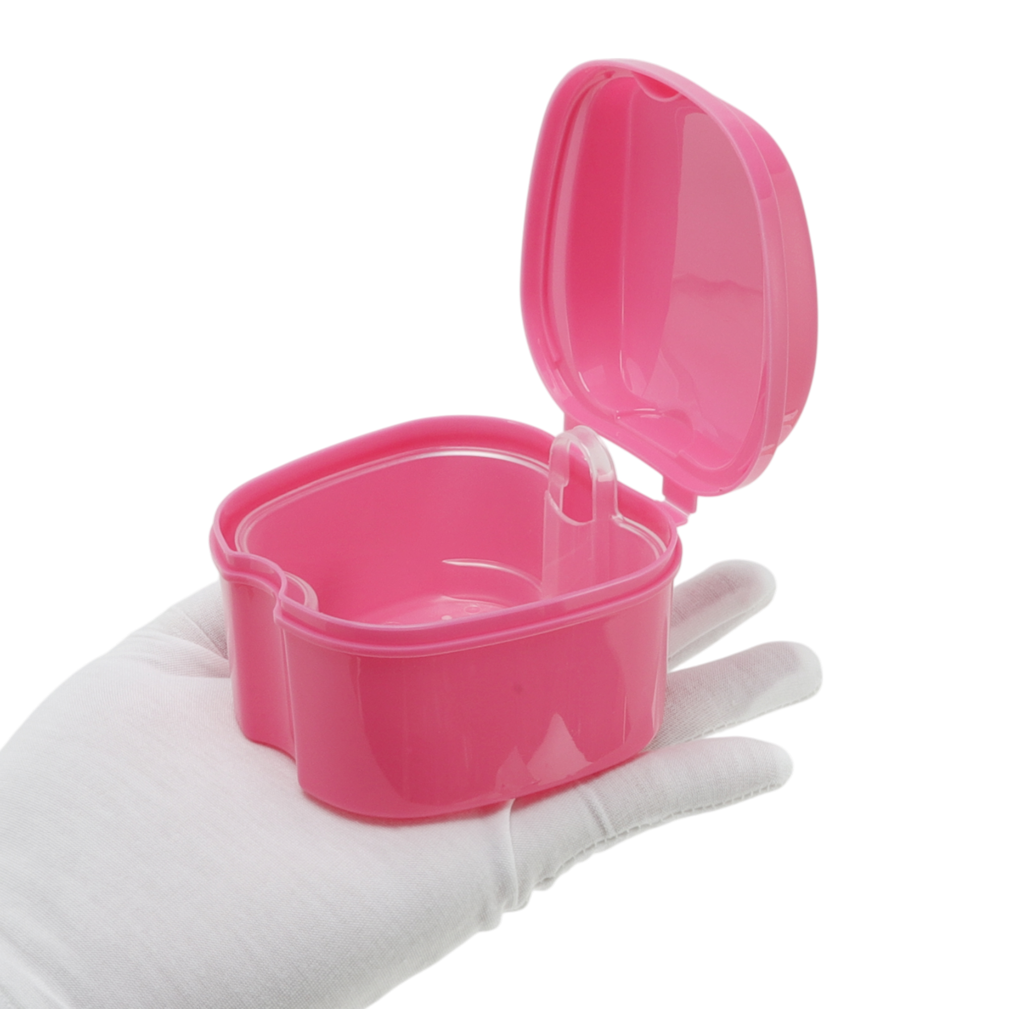 Unique Bargains Portable Braces Box with Strainer 1 Pc Pink